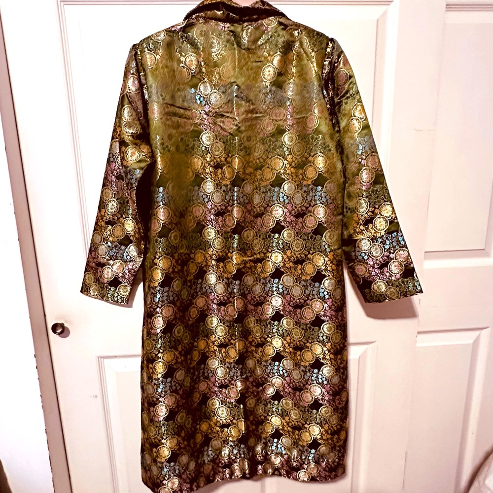 Vintage | Jacket | Vintage Peridot Green Floral Chinese Jacquard Jacket - Picture 4 of 12